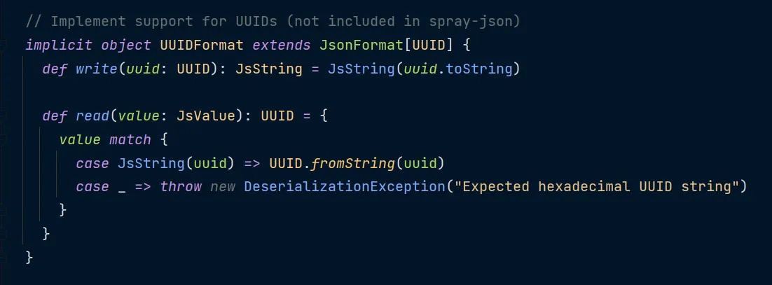 Custom JSON format