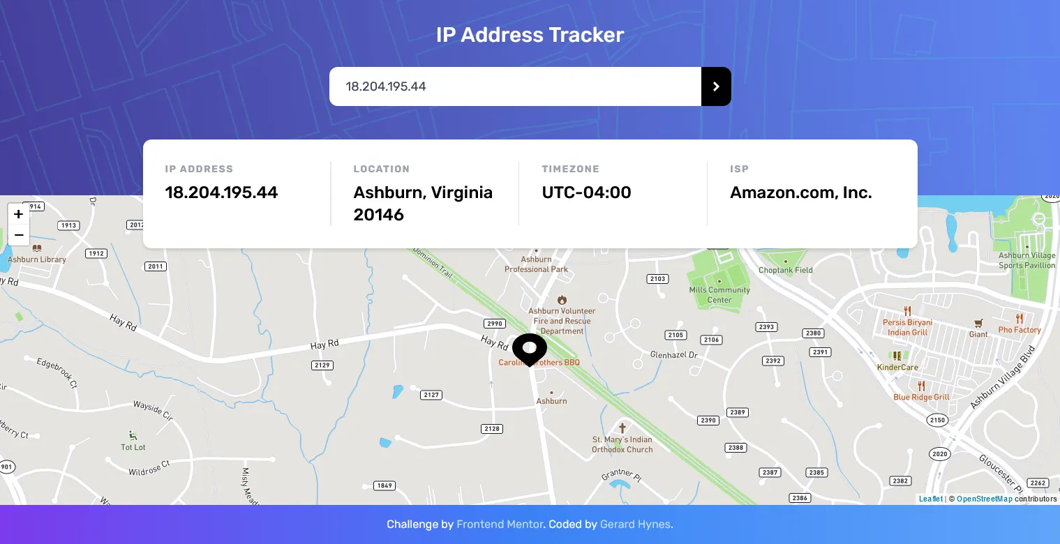 Screenhot of IP Address app