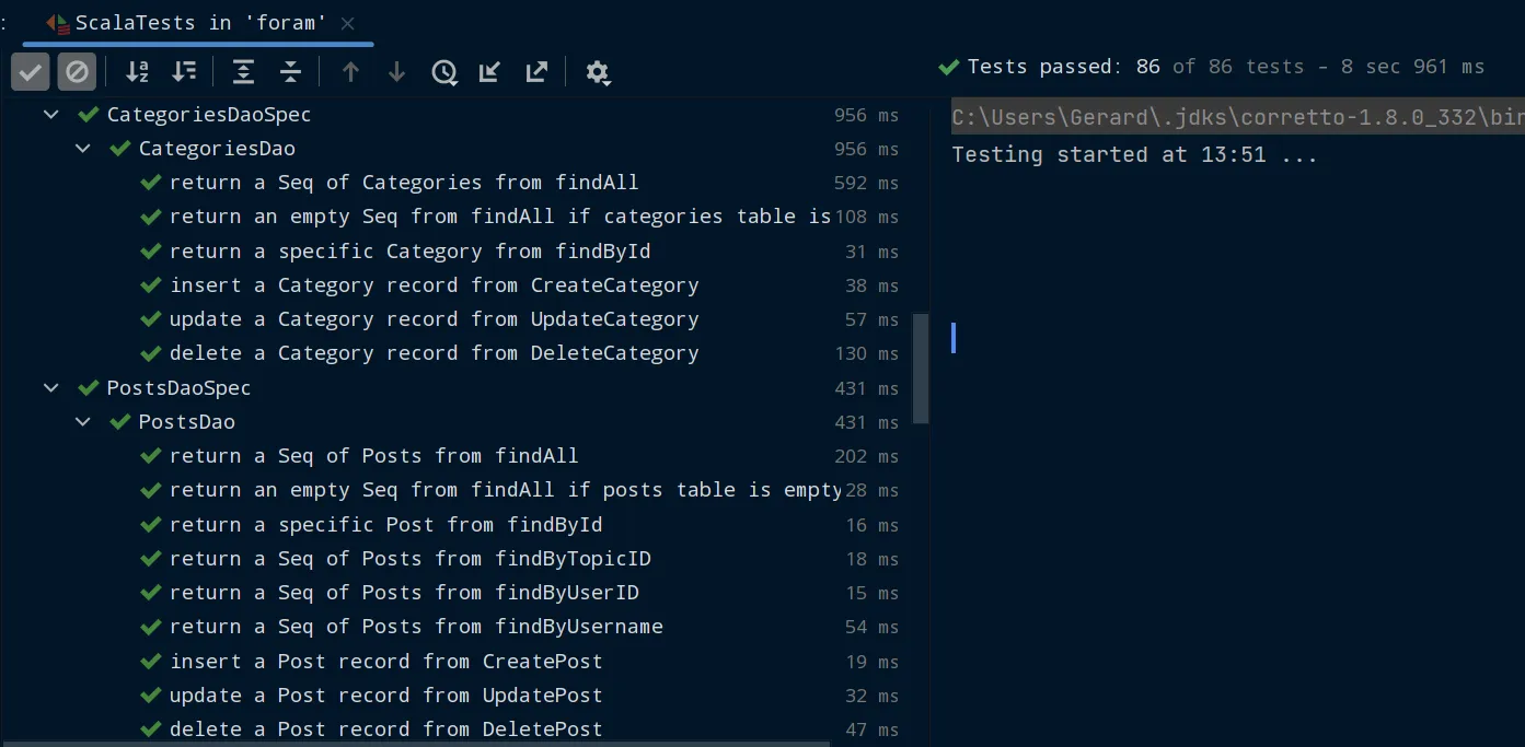 Test suite passing